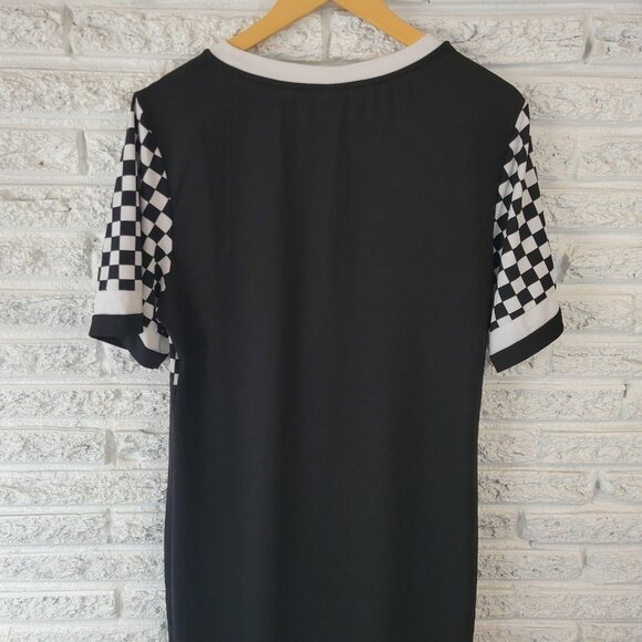 Shein Curve Womens Dress 2XL Plus Mini Short Sleeve Poly Blend Black PLA22XE - Picture 7 of 11